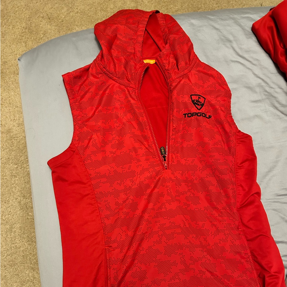 Cutter & Buck Red Hooded Vest